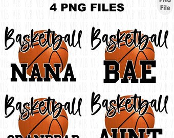 PACCHETTO BASKET 2 - Contiene 4 file PNG per sublimazione, Bae Granddad Aunt Nana, Pacchetto Famiglia, Download Digitali