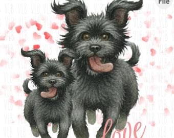 Immagini clipart di cuccioli – Cuoricini (Download digitale)