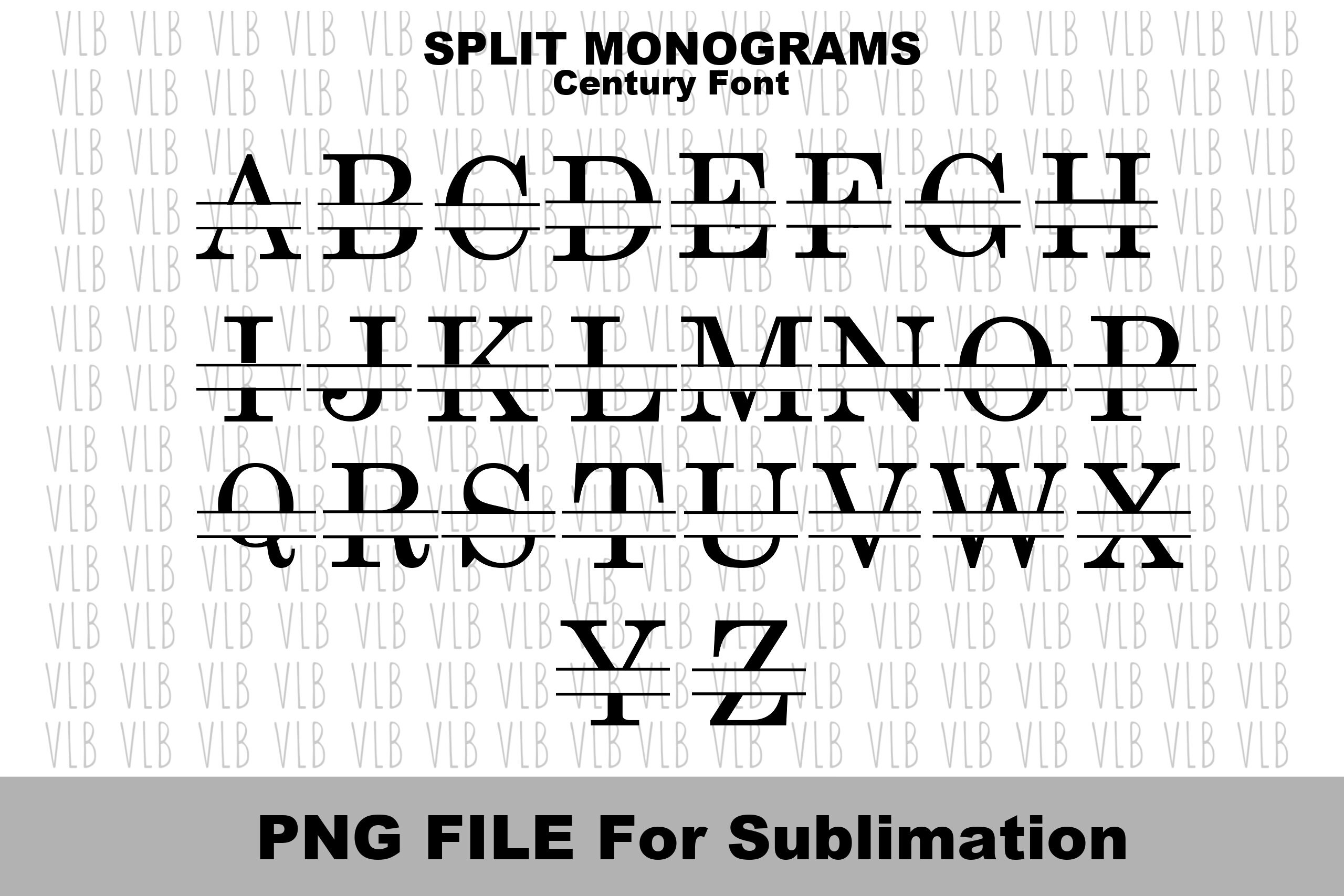 Unic Split Lettering SPLIT LETTER MONOGRAM Bundle Png Files for Sublimation, Add Your Own ...