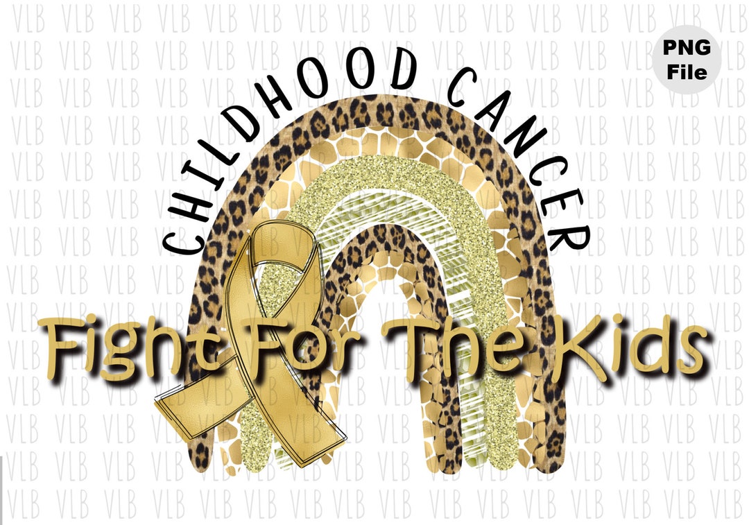 CHILDHOOD CANCER Fight for the Kids Boho Rainbow Design - Fight for a ...