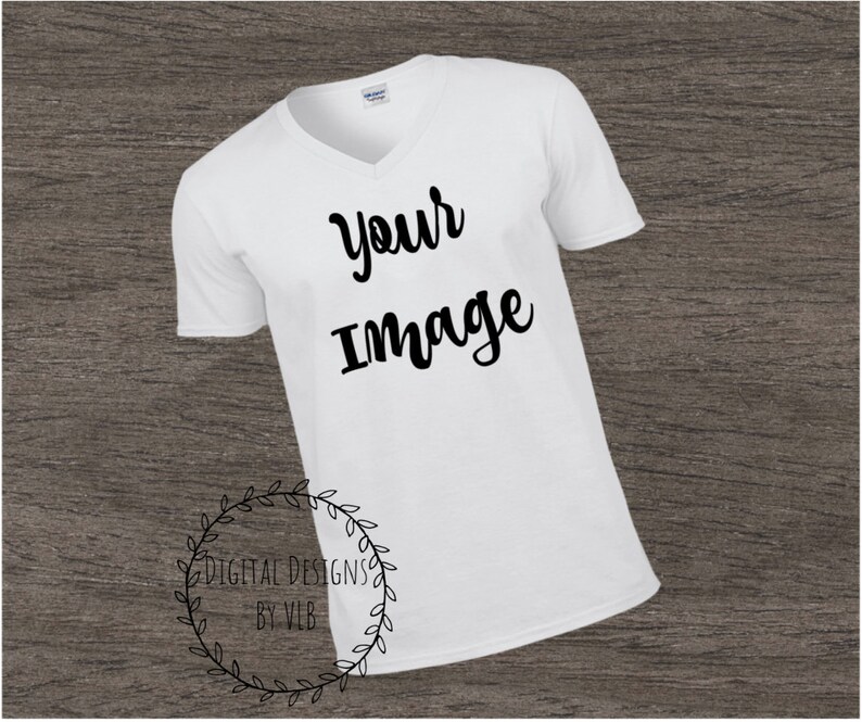 Download T Shirt Mockup On Dark Wood Background Blank T Shirt Instant Etsy