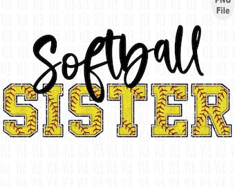 SOFTBALL SISTER PNG – Clipart di design sportivo (Download digitale)