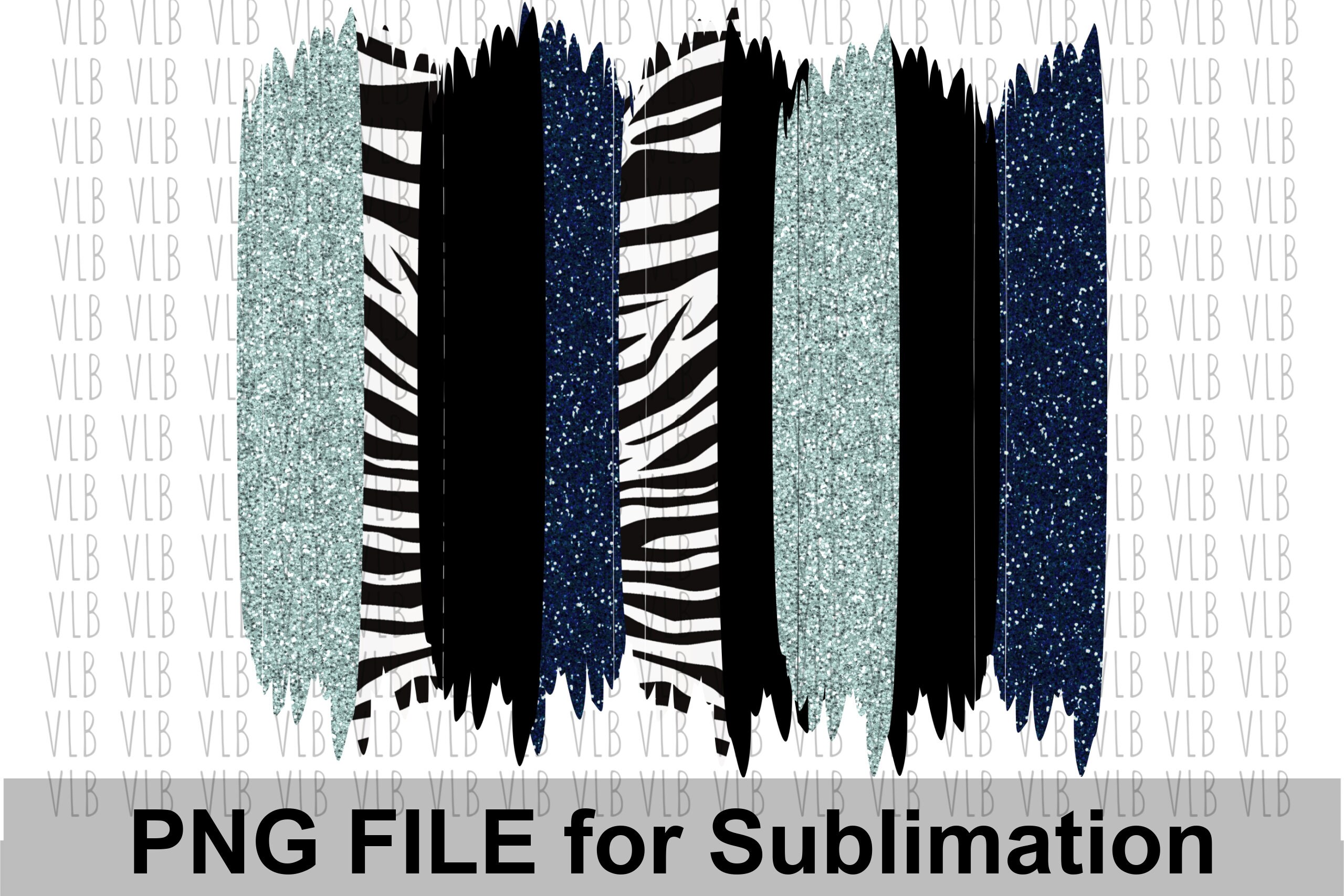 Brushstrokes Blue Glitter and Zebra Print for Sublimation - Etsy
