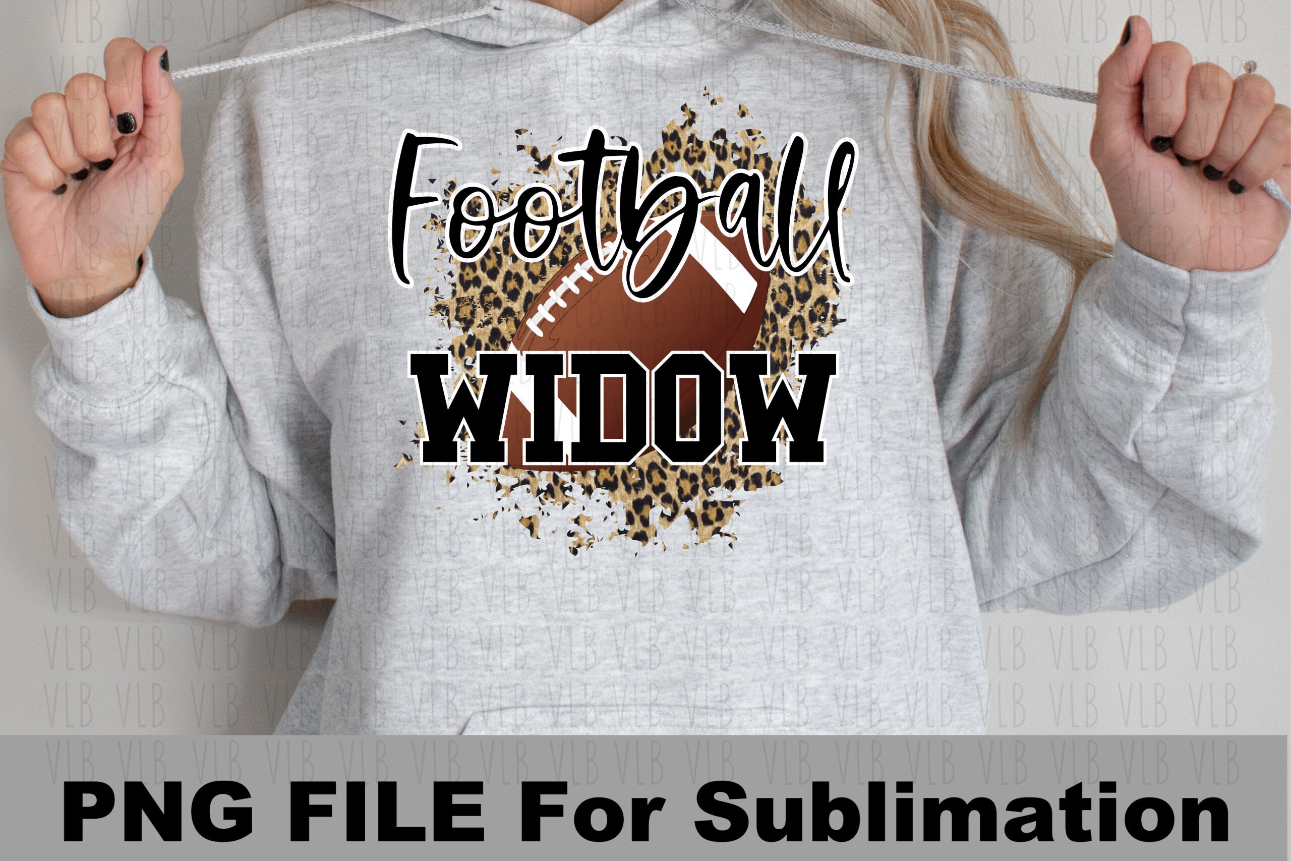 FOOTBALL WIDOW on Cheetah Sublimation Png File Sports Design Etsy