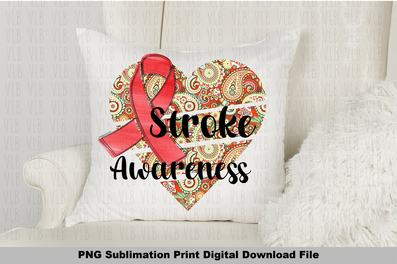 STROKE AWARENESS RIBBON Heart Disease Awareness Clipart Red - Etsy