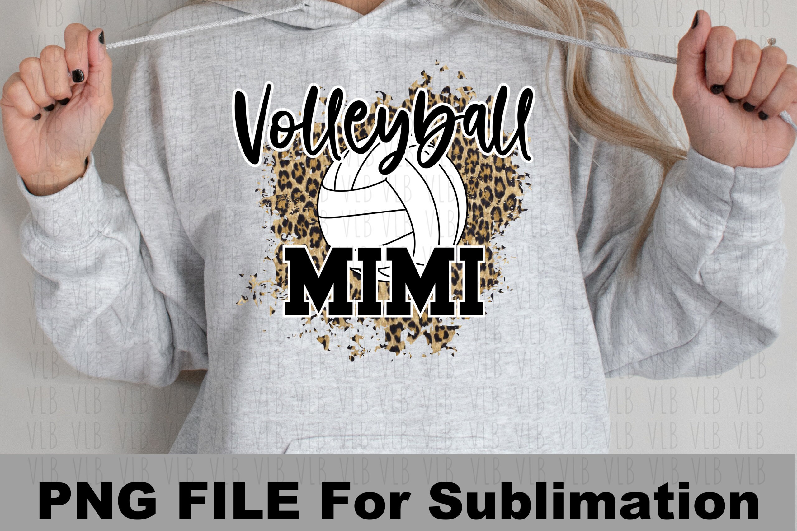 VOLLEYBALL MIMI on Cheetah Sublimation Png File Sports Design Etsy