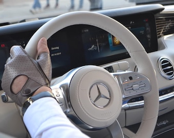 Driving Gloves, like a SECOND SKIN, Italian genuine NAPPA Lamb Leather, Custom Handcrafted, Fingerless