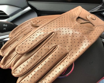 Women's Driving Gloves Stylish Gift for her Beige Wine Black & other colour Premium certified Italian Nappa Tenderness Comfort Handcrafted