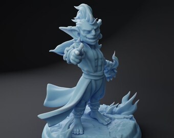 Goblin Sorcerer Miniature | Twin Goddess Miniatures | Tabletop RPG Miniature | Roleplaying 3D Printed Fantasy Mini