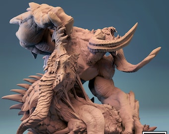 Frost Behemoth Miniature | Tabletop RPG Miniature | Lord of the Print | Roleplaying 3D Printed Fantasy Mini