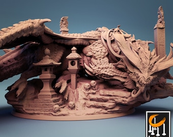 Oriental Dragon Miniature | Tabletop RPG Miniature | Lord of the Print | Roleplaying 3D Printed Fantasy Mini