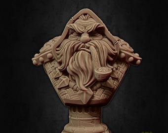 Dwarf Hunter Bust | Tabletop RPG Miniature | Miniatures of Madness | Roleplaying 3D Printed Fantasy Mini