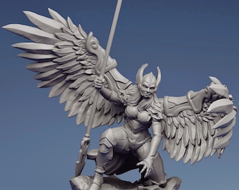 Valkyrie's Revenge Miniature | Tabletop RPG Miniature | Creature Armory | Roleplaying 3D Printed Fantasy Mini