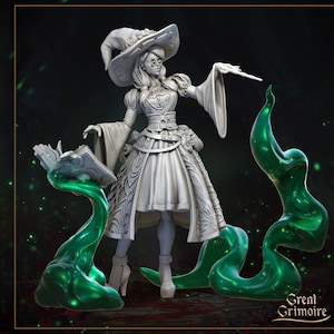 Good Witch Miniature | Tabletop RPG Miniature | Great Grimoire | Roleplaying 3D Printed Fantasy Mini