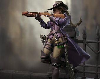 Female Hunter Miniature, Dana | Tabletop RPG Miniature | Great Grimoire | Roleplaying 3D Printed Fantasy Mini