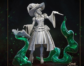 Good Witch Miniature | Tabletop RPG Miniature | Great Grimoire | Roleplaying 3D Printed Fantasy Mini