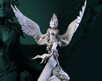 Harpy Queen Miniature | Tabletop RPG Miniature | White Werewolf Tavern | Roleplaying 3D Printed Fantasy Mini