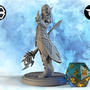 Female Elven Void-Warlock Miniature, Vaati | Twin Goddess Miniatures | Tabletop RPG Miniature | Roleplaying 3D Printed Fantasy Mini