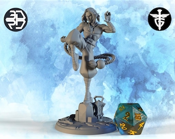 Human Monk Miniature, Tenko | Twin Goddess Miniatures | Tabletop RPG Miniature | Roleplaying 3D Printed Fantasy Mini