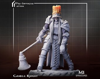 Candle Knight Miniature | Tabletop RPG Miniature | Miniatures Blueprint | Roleplaying 3D Printed Fantasy Mini