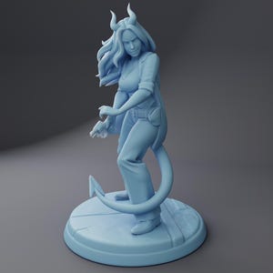 Succubus Investigator Miniature | Twin Goddess Miniatures | Tabletop RPG Miniature | Roleplaying 3D Printed Fantasy Mini
