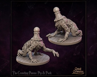 The Crawling Pawns Miniature, Pip & Puck | Tabletop RPG Miniature | Great Grimoire | Roleplaying 3D Printed Fantasy Mini