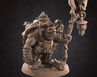 Tortle Druid Miniature | Tabletop RPG Miniature | Bite the Bullet | Roleplaying 3D Printed Fantasy Mini