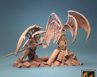 Angel VS Demon Battle | Tabletop RPG Miniature | Lord of the Print | Roleplaying 3D Printed Fantasy Mini