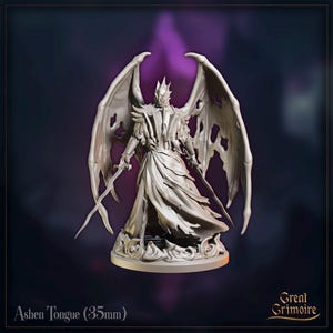Ashen Tongue Demon | Tabletop RPG Miniature | Great Grimoire | Roleplaying 3D Printed Fantasy Mini