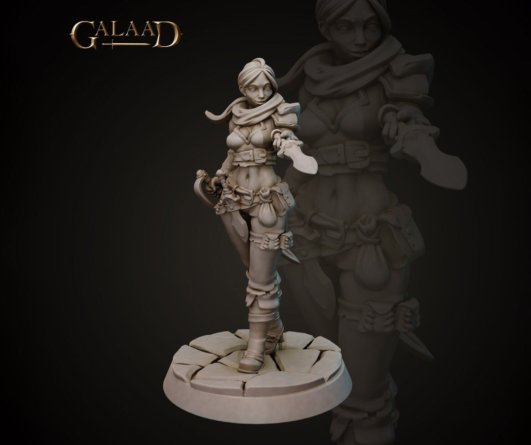 Mini Female Female Bandit Miniature Tabletop RPG Miniature Galaad Miniatures ...