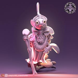 Seahorse Sorcerer Miniature | Tabletop RPG Miniature | Pepunki Creatures | Roleplaying 3D Printed Fantasy Mini