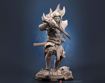 Samurai Miniature, Kagekiyo | Dragun Studios | Tabletop RPG Miniature | Roleplaying 3D Printed Fantasy Mini