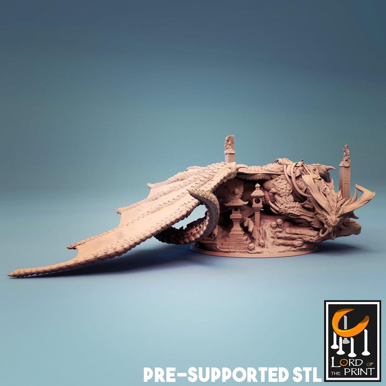Oriental Dragon Miniature | Tabletop RPG Miniature | Rescale Miniature | Roleplaying 3D Printed Fantasy Mini image 2