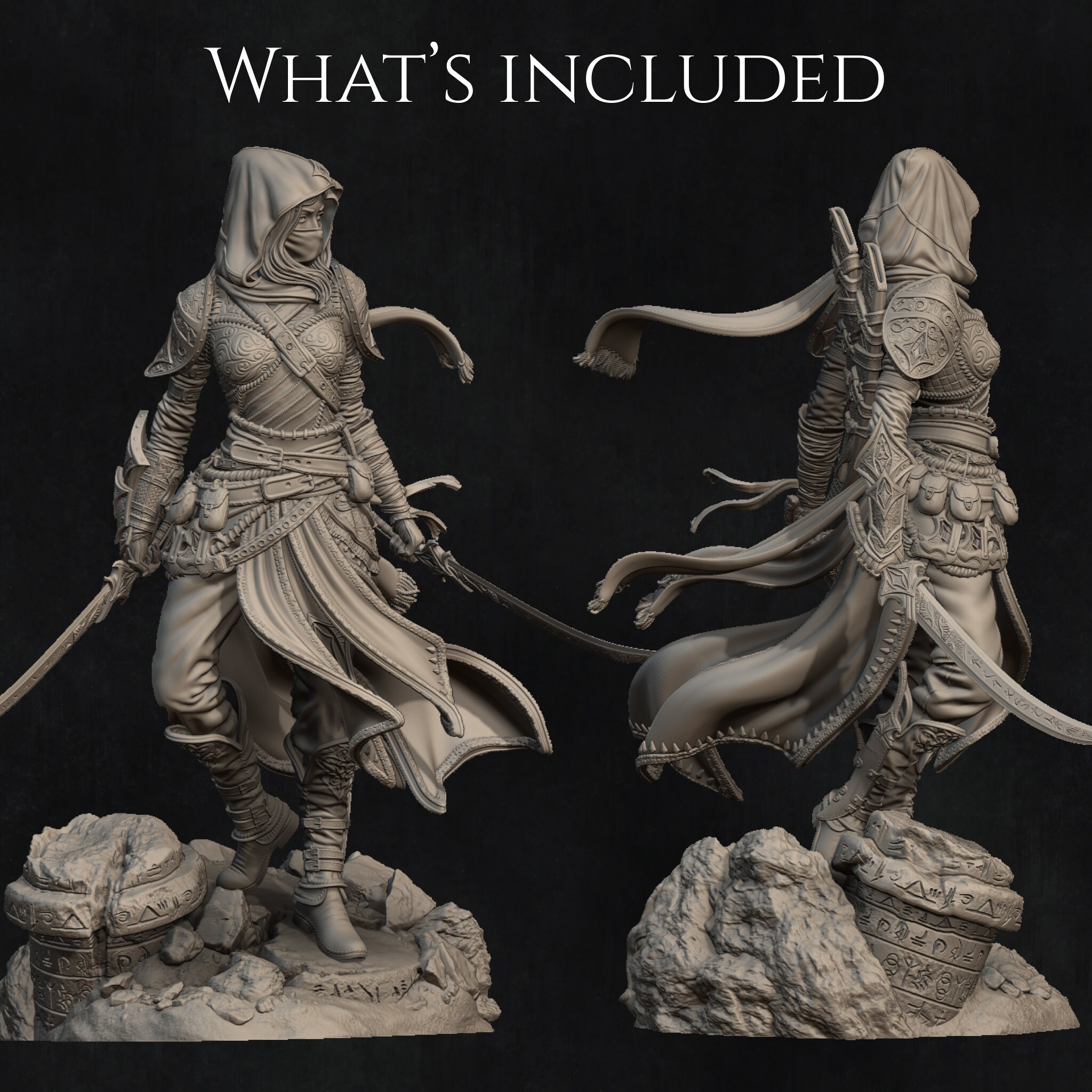 Female Assassin Miniature, Artemisia | Tabletop RPG Miniature ...
