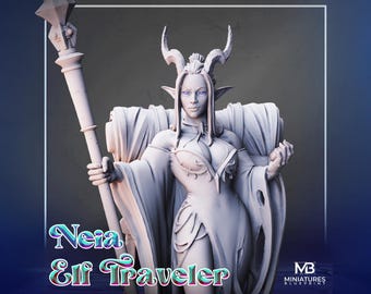 Female Elf Traveler Miniature, Neia | Tabletop RPG Miniature | Miniatures Blueprint | Roleplaying 3D Printed Fantasy Mini