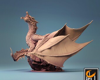 Adult Brine Dragon Miniature | Tabletop RPG Miniature | Rescale Miniature | Roleplaying 3D Printed Fantasy Mini