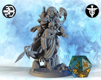 Female Exodite Miniature | Twin Goddess Miniatures | Tabletop RPG Miniature | Roleplaying 3D Printed Fantasy Mini