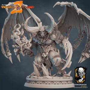 Demon Miniature | Tabletop RPG Miniature | Javier Txiki Tejedor | Roleplaying 3D Printed Fantasy Mini