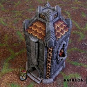 Dwarf Tower Terrain Scenery | Makers Anvil | Roleplaying 3D Printed Fantasy Scenery | Miniature Building Terrain TTRPG