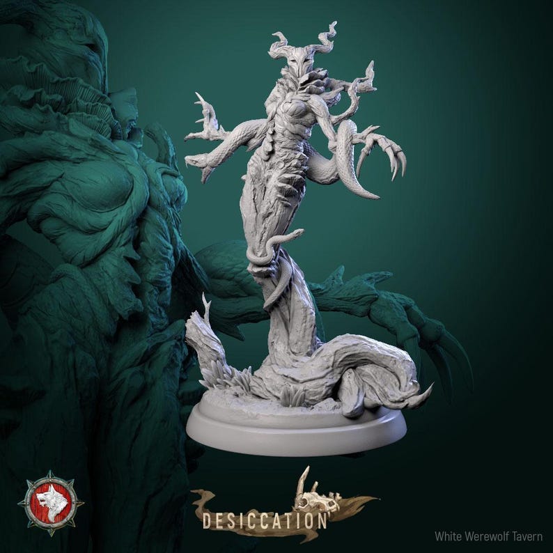 Infected Dryad Miniature | Tabletop RPG Miniature | White Werewolf Tavern | Roleplaying 3D Printed Fantasy Mini Infected Dryad 6
