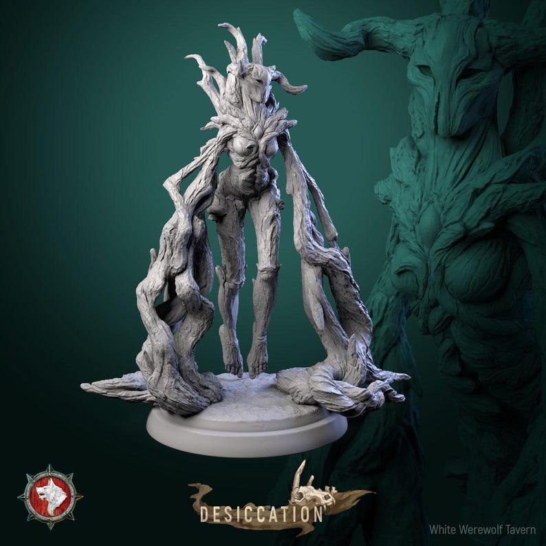 Infected Dryad Miniature | Tabletop RPG Miniature | White Werewolf Tavern | Roleplaying 3D Printed Fantasy Mini Infected Dryad 2