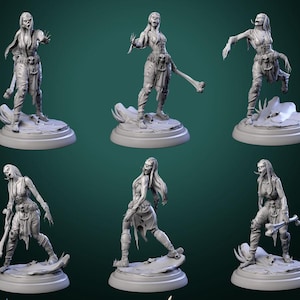 Zombie Barbarian Miniature | Tabletop RPG Miniature | White Werewolf Tavern | Roleplaying 3D Printed Fantasy Mini