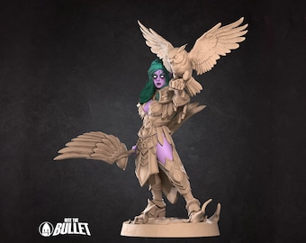 Night Warrior Priestess Miniature, Miranda | Tabletop RPG Miniature | Bite The Bullet | Roleplaying 3D Printed Fantasy Mini