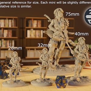 Female Elf Fighter Miniature, Gatthilde | Twin Goddess Miniatures | Tabletop RPG Miniature | Roleplaying 3D Printed Fantasy Mini Bild 5