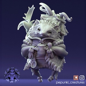 Hedgehog Miniature | Tabletop RPG Miniature | Pepunki Creatures | Roleplaying 3D Printed Fantasy Mini