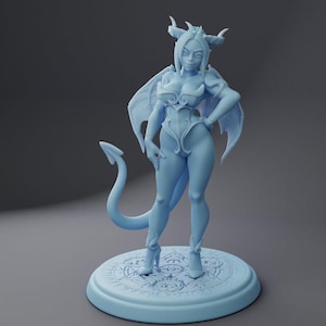 Succubus Miniature | Twin Goddess Miniatures | Tabletop RPG Miniature | Roleplaying 3D Printed Fantasy Mini