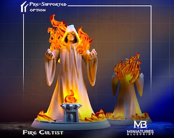 Fire Cultist Miniature | Tabletop RPG Miniature | Miniatures Blueprint | Roleplaying 3D Printed Fantasy Mini