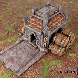 Dwarf Brewery Terrain Scenery | Makers Anvil | Roleplaying 3D Printed Fantasy Scenery | Miniature Building Terrain TTRPG