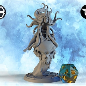 Female Necromancer Miniature, Baba Camylla | Twin Goddess Miniatures | Tabletop RPG Miniature | Roleplaying 3D Printed Fantasy Mini