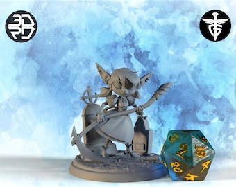 Female Goblin Vampire Miniature, Greeble | Twin Goddess Miniatures | Tabletop RPG Miniature | Roleplaying 3D Printed Fantasy Mini